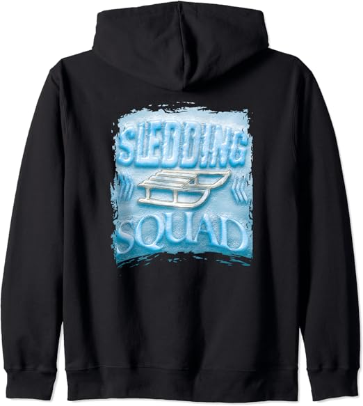 Sledding Squad Sled Party Zip Hoodie Clothing